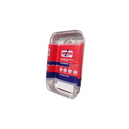 Vaschette In Alluminio Con Coperchio 6 Porzioni 2 Pezzi