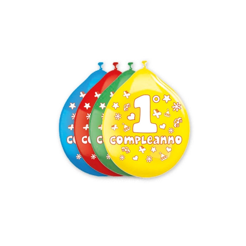 Palloncini in Lattice 10" 26 cm Primo Compleanno Assortiti 20 pz