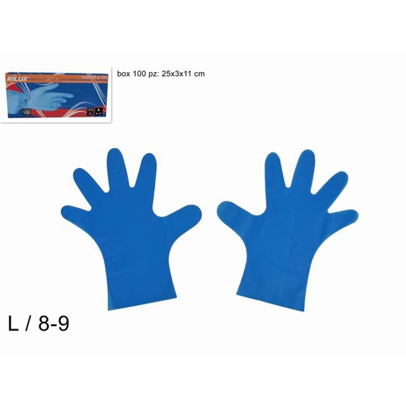 Guanti Monouso TPE Blu 100 Pz 