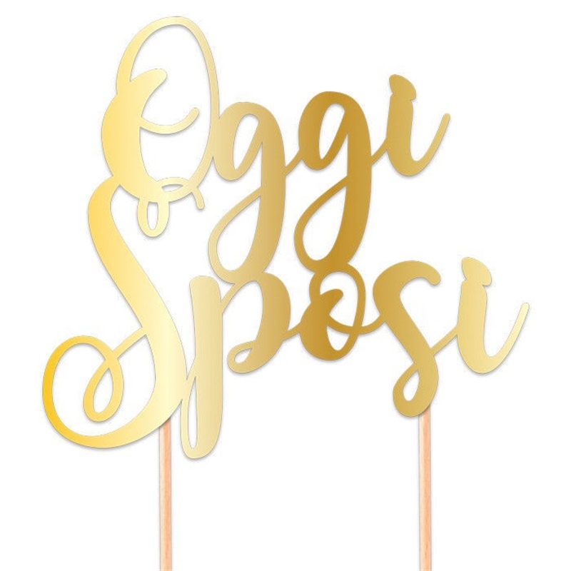 Cake Topper Italic 20x13 cm Oggi Sposi