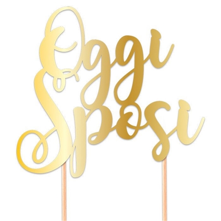 Cake Topper Italic 20x13 cm Oggi Sposi