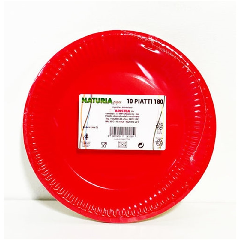 Piatti in carta 18 cm Rosso 10 pezzi