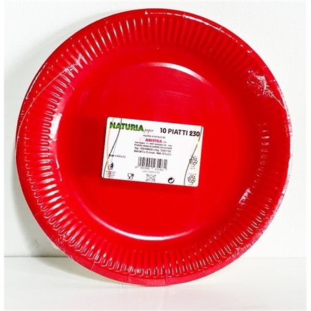 Piatti in carta 23 cm Rosso 10 pezzi
