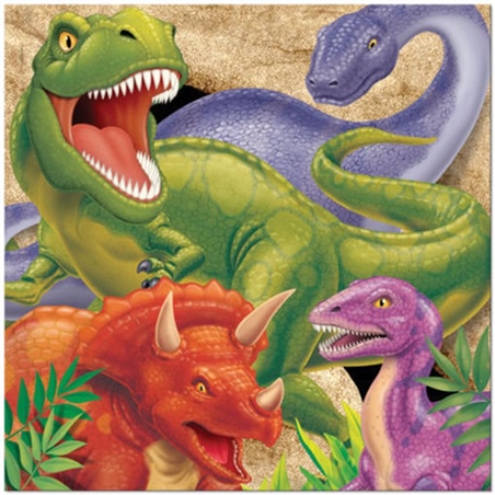 Tovaglioli Dinosauri 33x33cm 16 pezzi