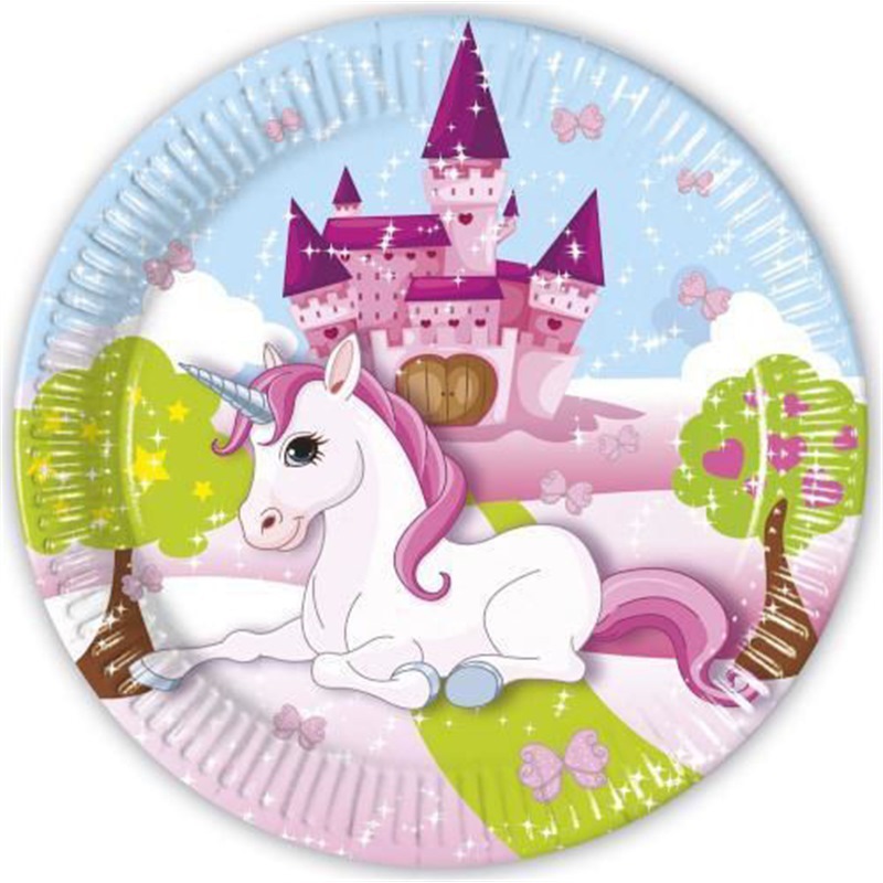 Piatti 23 cm Unicorno 8 Pezzi
