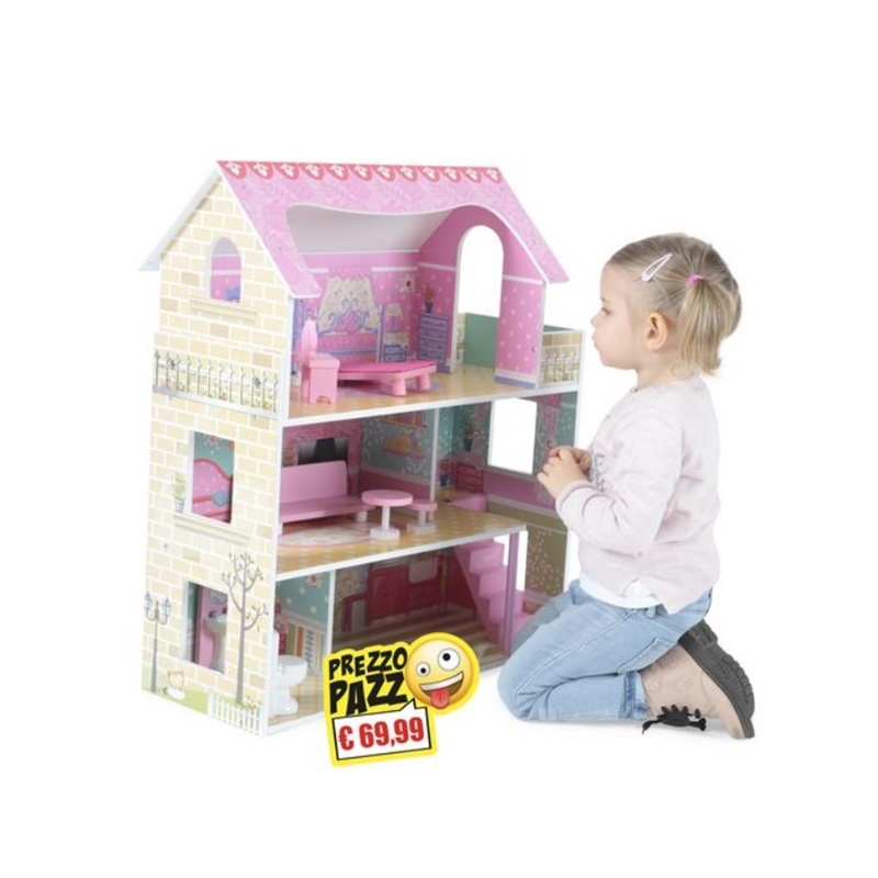 Casa Delle Bambole In Legno 70 cm