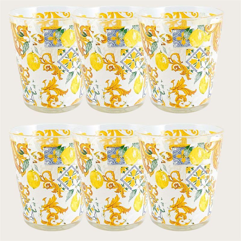 Set 6 Bicchieri In Vetro Lemon