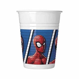 Bicchieri in plastica 200 cc Spiderman Team Up 8 pezzi