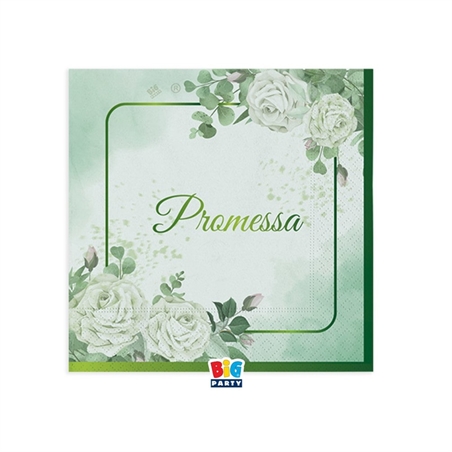 Tovaglioli 25x25 cm Promessa Eucalipto 16 pezzi