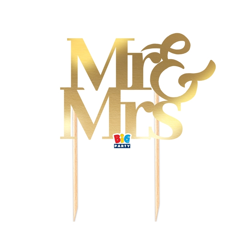 Cake Topper Italic in carta Mr & Mrs