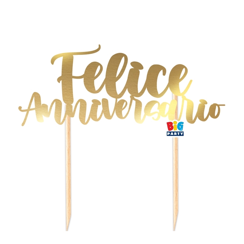 Cake Topper Italic in carta Felice Anniversario