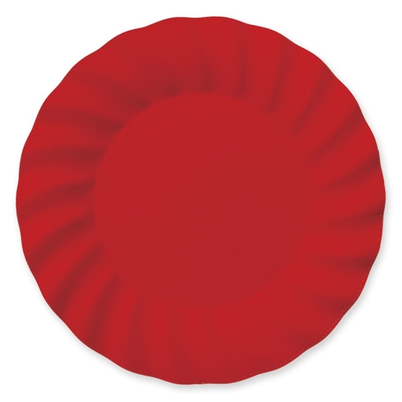 6 PIATTI PIANI CM 30 WAVY RED OPACO