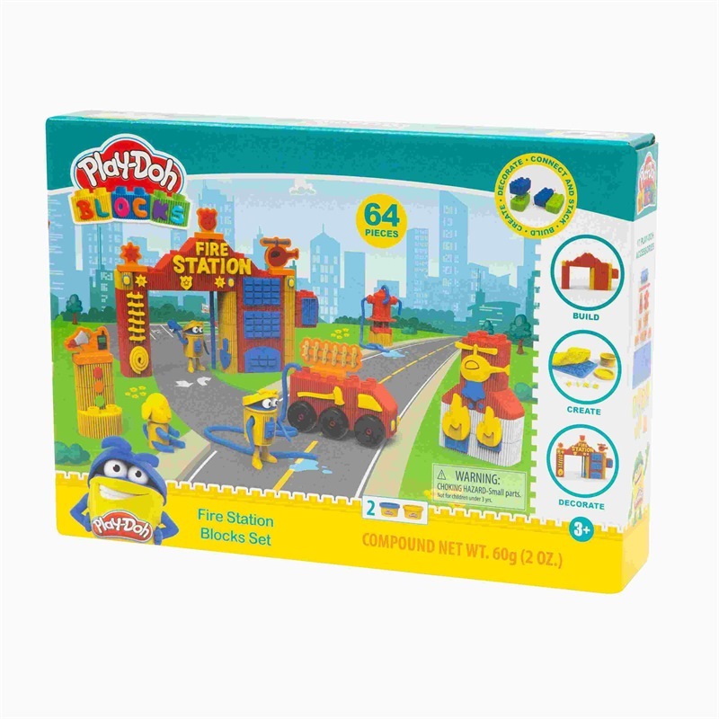 Playdoh Blocks Stazione dei Pompieri 64 pezzi