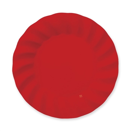 8 PIATTI 25 CM WAVY RED OPACO