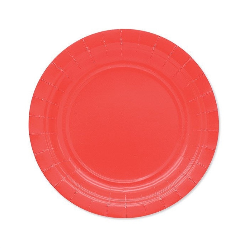 Piatti in carta ecolor 18 cm rossi 25 pezzi