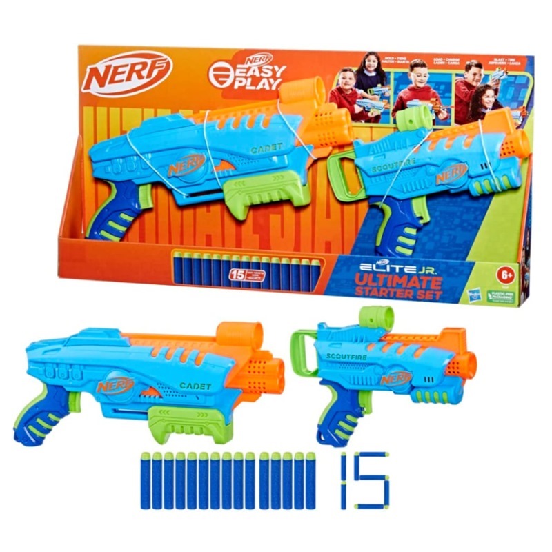 Nerf Elite Jr Set Ultimate Starter 2 Blaster Easy Play