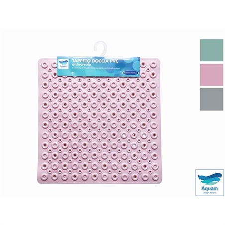 Tappeto Doccia Rosa Salvia Grigio