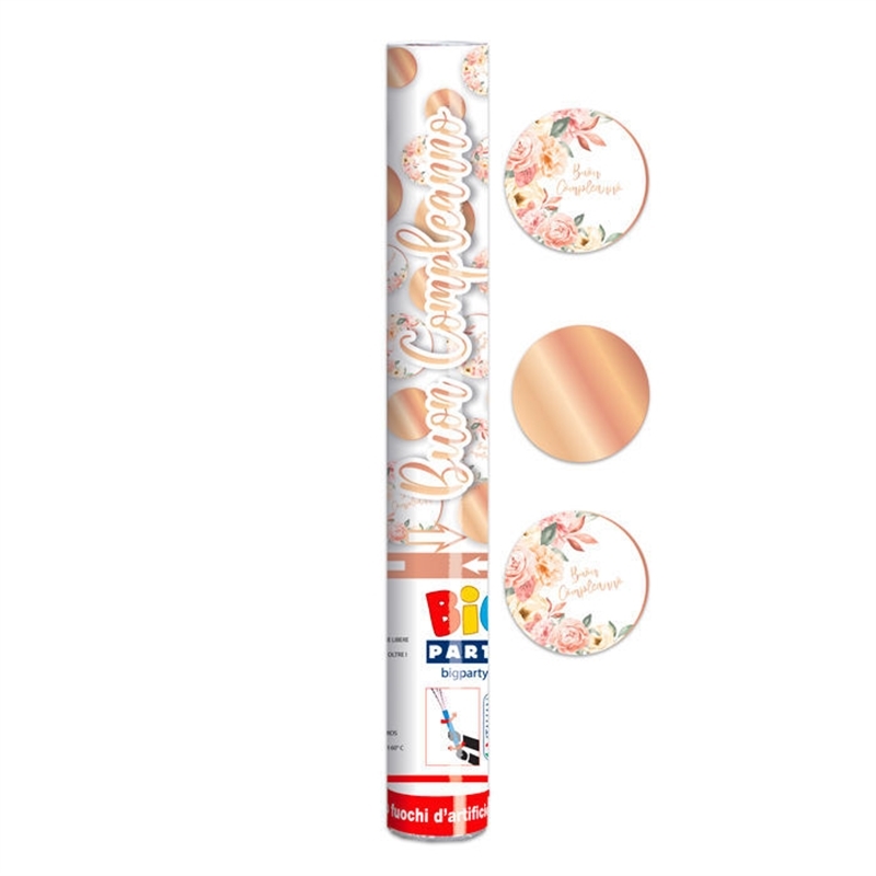Cannon Sparacoriandoli 30 cm Buon Compleanno Rose Gold