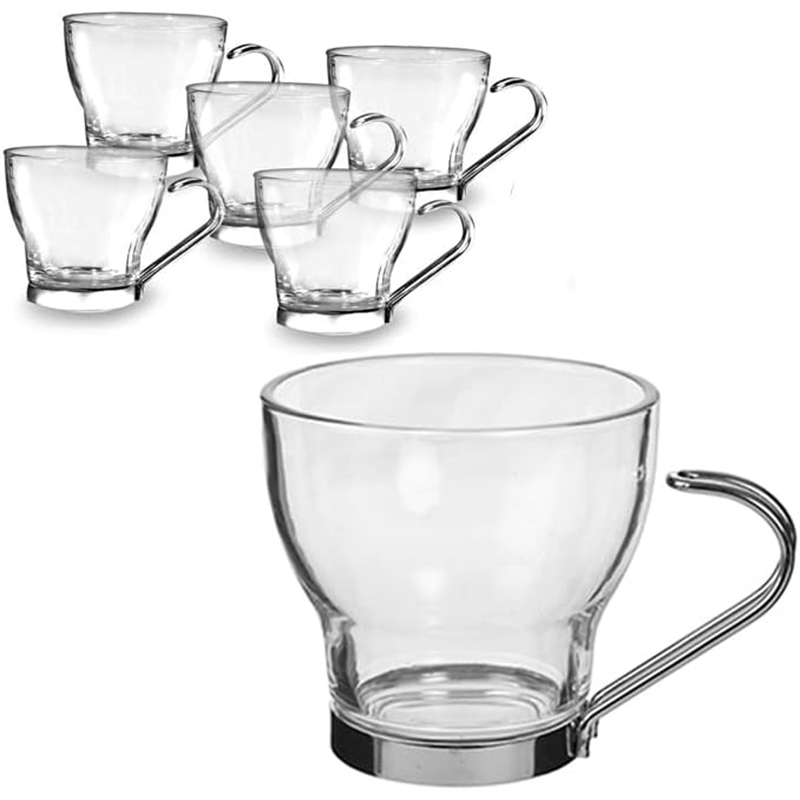Set da 6 Tazzine in vetro trasparen