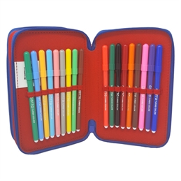 Astuccio Porta Colori Completo 3 Zip Premium Sonic