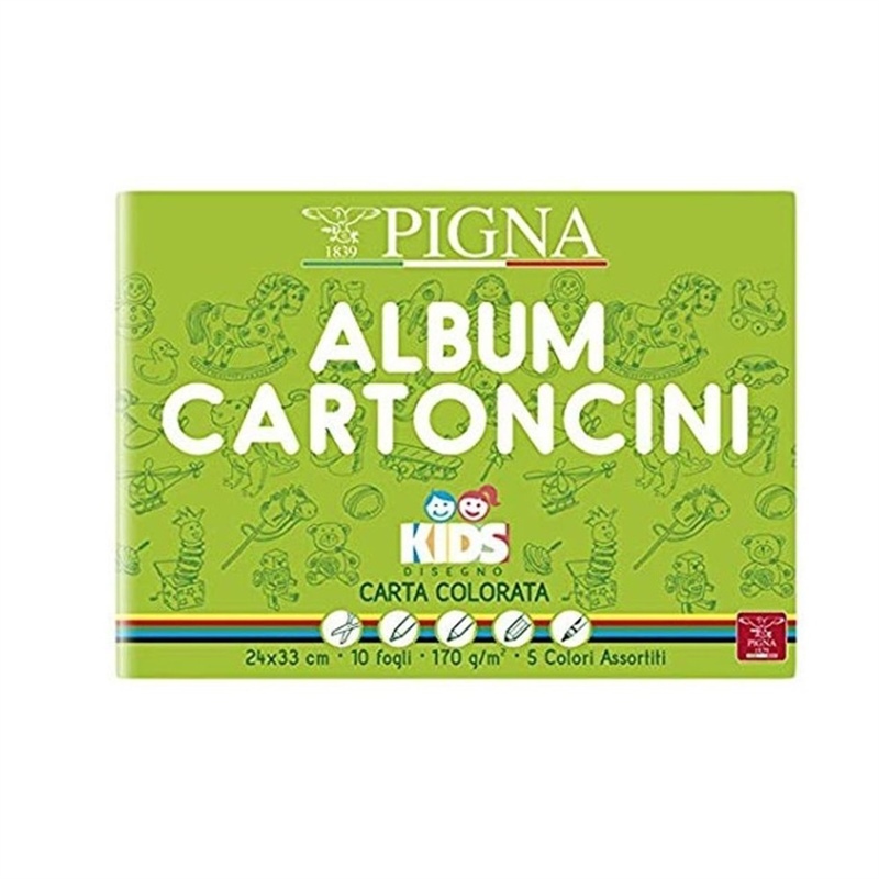 Album cartoncino Colorati colorato pigna kids 10 fg