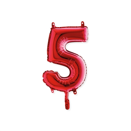 Palloncino Mylar Rossi 14″ Numero 5