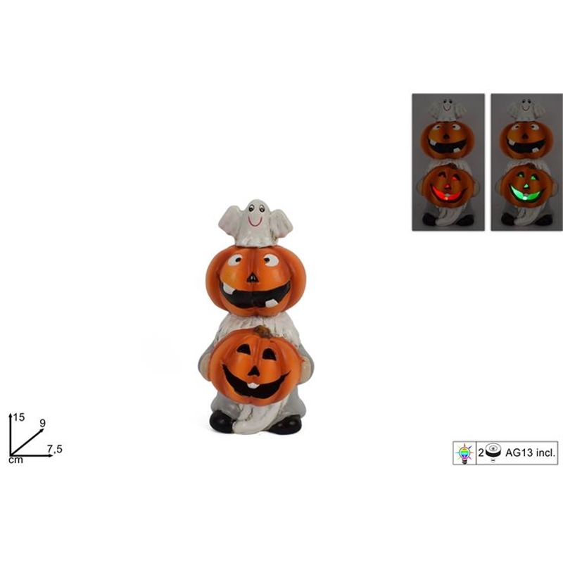 Gnomo Con Testa Da Zucca Con Luce 
