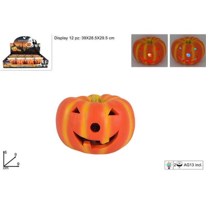 Zucca Halloween 9 Cm Con Luce