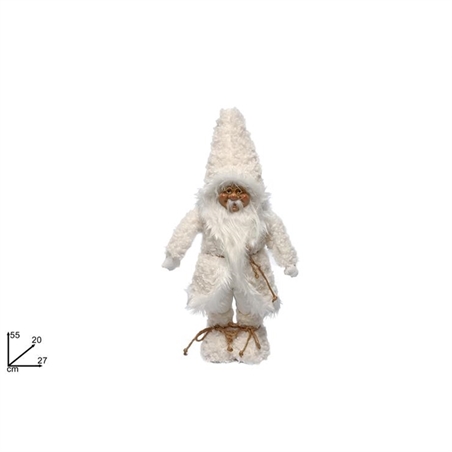 Babbo Natale 45 Cm Con Pelliccia Bianca