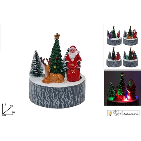 Scenario Con Soggetti Natalizi Con Luci E Movimenti