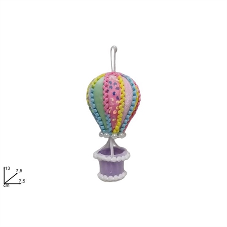 Mongolfiera 13 Cm Con Decoro Vake Design Con Paillettes