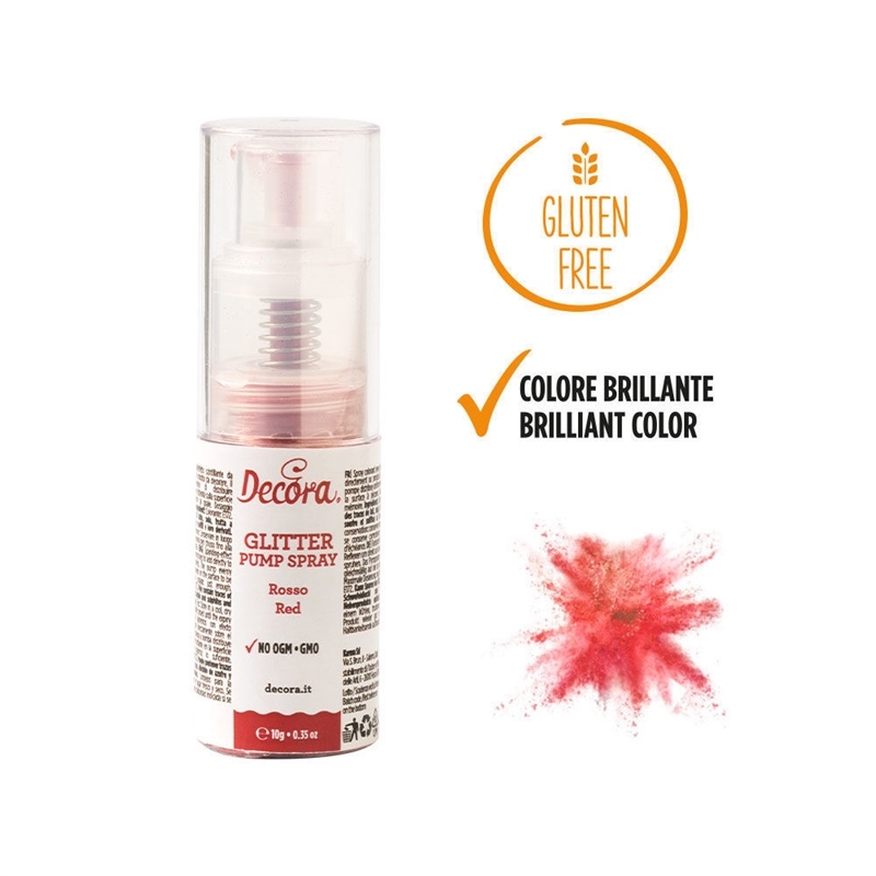 Spray Pump Rosso glitter 10 grammi