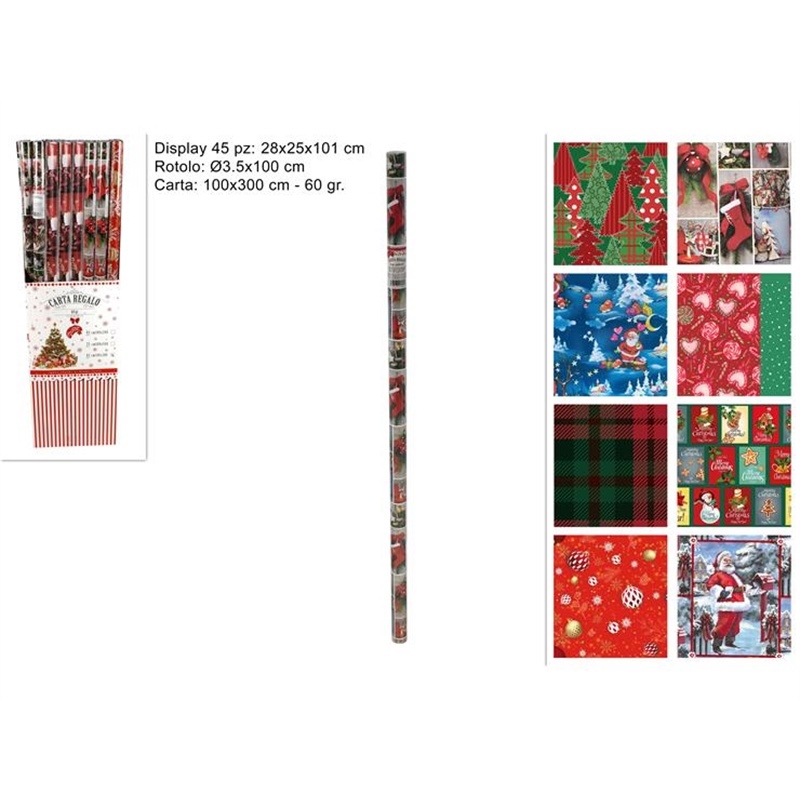 Rotolo Carta Natalizia 100x300 Cm