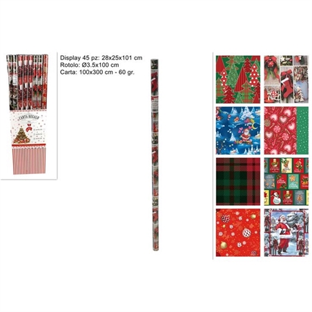 Rotolo Carta Natalizia 100x300 Cm