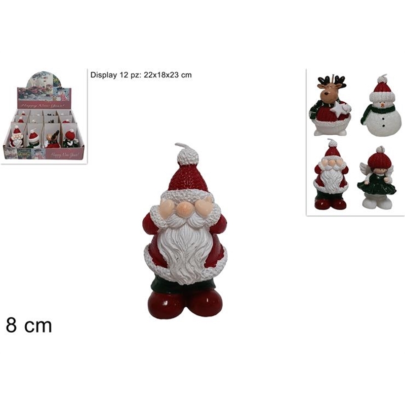 Candele Soggetti Natalizi Rosso E Verde Assortiti