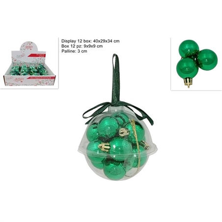 12 Palle Lucide 3 Cm Verde In Box Palla Pvc