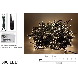 Miniluccioli 300 Led Per Uso Interno Ed Esterno Bianco Caldo