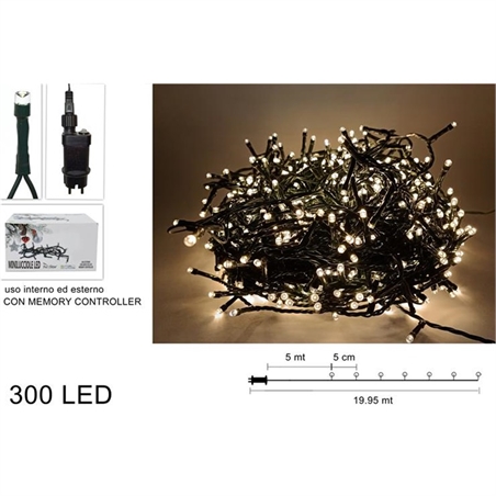Miniluccioli 300 Led Per Uso Interno Ed Esterno Bianco Caldo