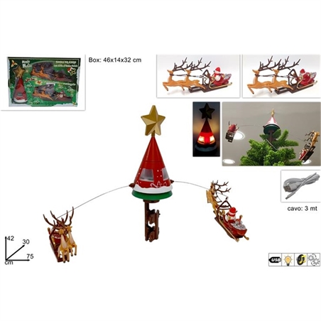 Puntale Per Albero Slitta Di Babbo Natale