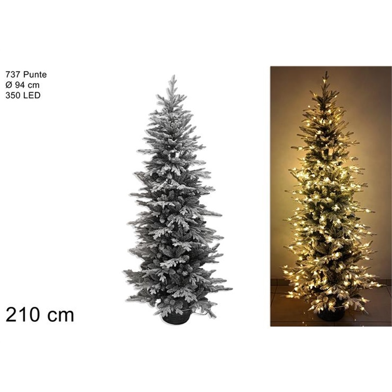 Albero Di Natale Innevato In Pvc 210 Cm