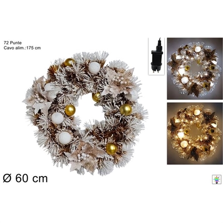 Dietro Porta 60 Cm 72 Punte Fibra Ottica Bianco Caldo E Freddo