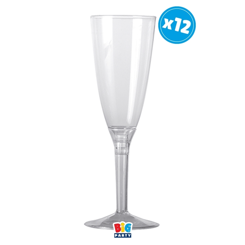 12 Calici Flute Crystal 130 cc con Base Crystal