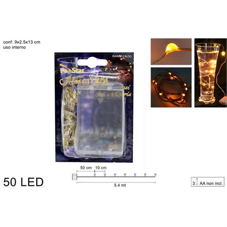 Filo 50 Micorled A Batterie Luce Bianca Calda