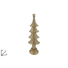 Albero Decorato In Resina 39 Cm Oro