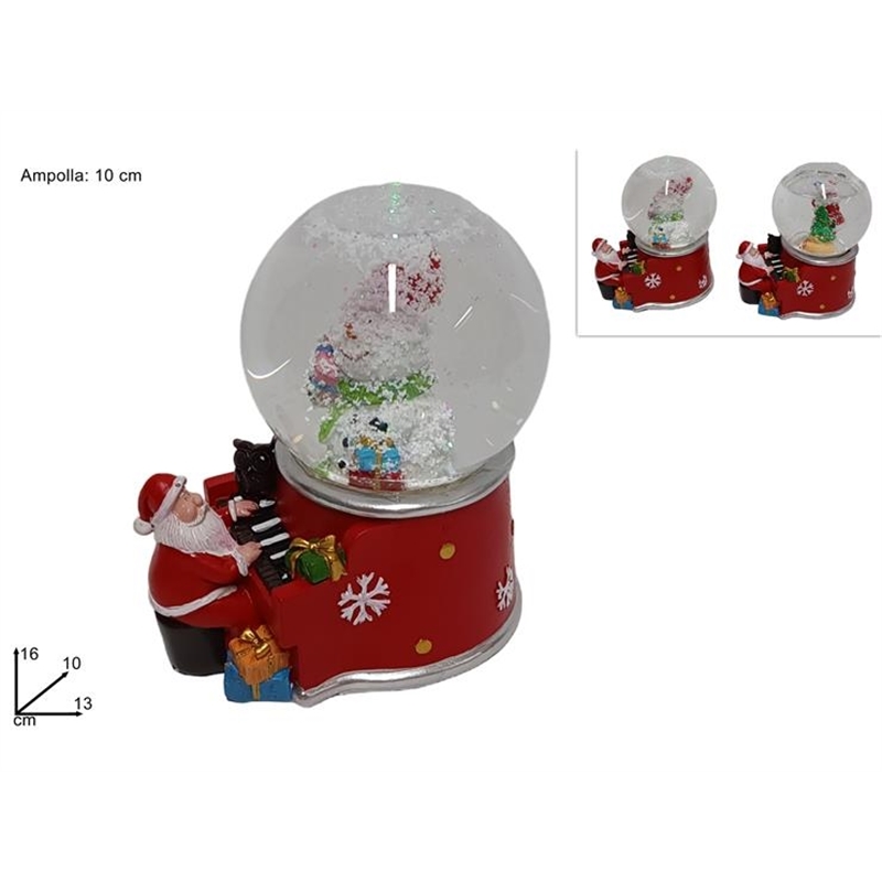 Ampolla 10 Cm Babbo Natale Pianista