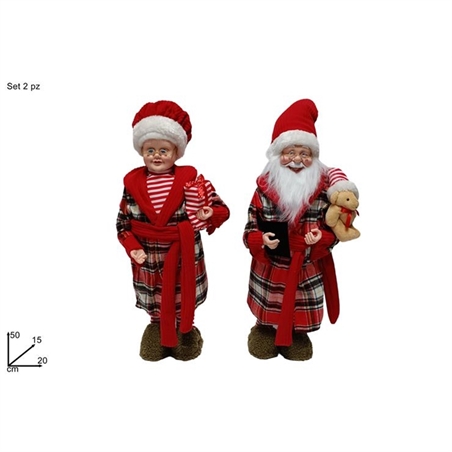 Babbo Natale Nonno E Nonna Con Vestaglia 50 Cm