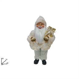 Babbo Natale Con Vestito E Pelliccia Oro 38 Cm