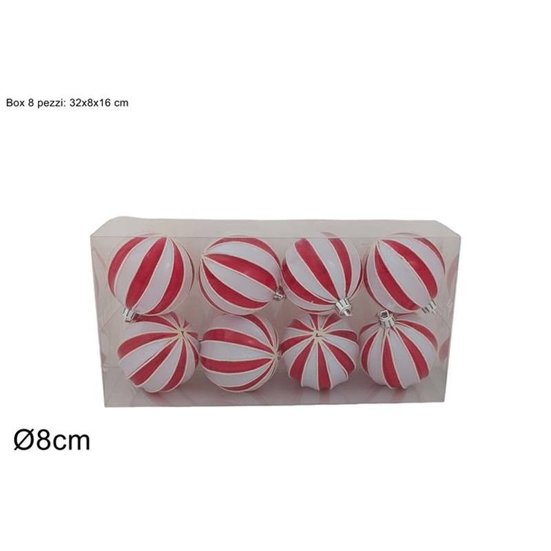 Palla 8 Cm Bicolore Rosso E Bianco Lucido
