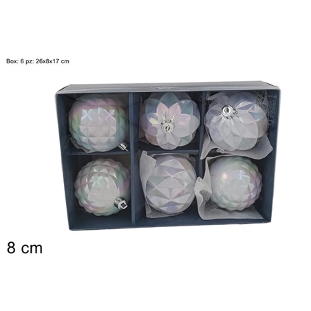 6 Palle 8 Cm Rainbow In Box 