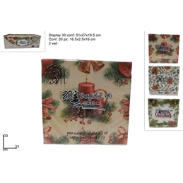 Tovaglioli Doppio Velo 33x33 Cm Merry Christams